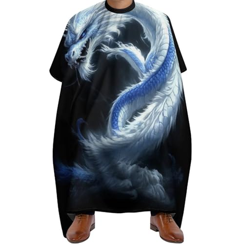Haar Schneideumhang Weiße Drachenkunst, Mode Haarschneideumhang Unisex Friseure Kleid für Salon Männer 140X168cm von Generic
