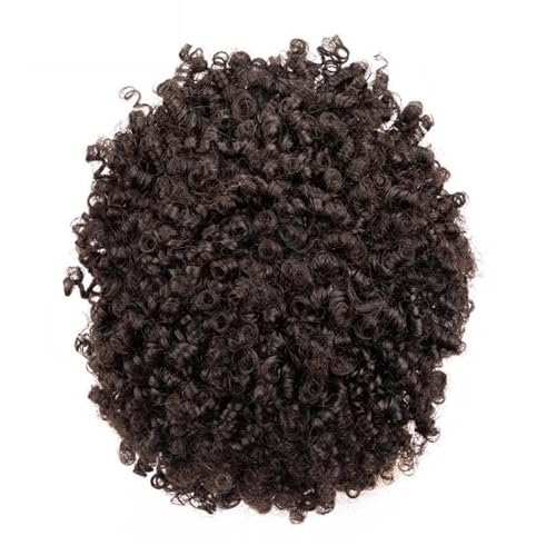 Haar-Toupet für Männer, Afro-Toupet, 0,06–0,08 mm, dünne Haut, PU-Basis, Haarteile für schwarze Männer, 20,3 x 25,4 cm, alle PU-Basis, 15 mm, lockige männliche Perücken, natürliches Echthaar, System von Generic