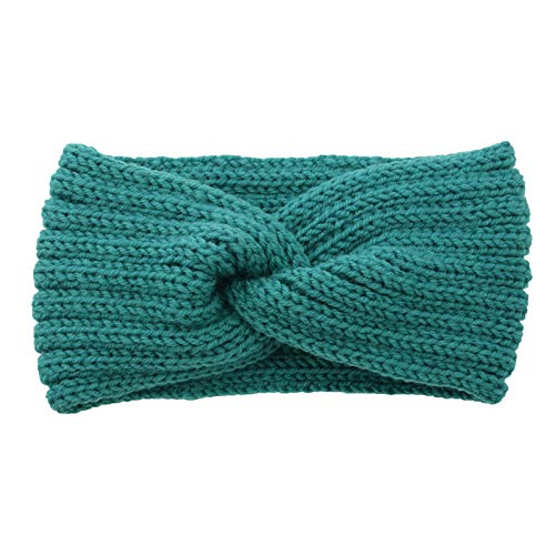 Haarbänder Wärmer Stirnband Stricken Ohr Stretch Weiche Stirnbänder Frauen Winter Kabel Stirnband Stirnband Dickes Haar (Grün #1, Einheitsgröße) von Generic