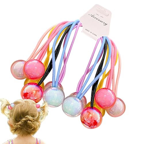 Haarbänder mit Perlen, Pferdeschwanz-Halter mit Blasen, bunte Haarbänder – Haargummis für dünnes Haar, elastisches Armband, buntes Accessoire für Mädchen von Generic
