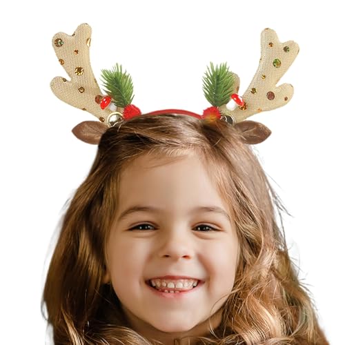 Haarband aus Holz, Weihnachten, Haarbänder aus Holz, mit Pailletten – Haarband für Weihnachten, niedliches Holzstirnband für Frauen, saisonale Dekoration für Weihnachten, Abendessen, Fotografie von Generic