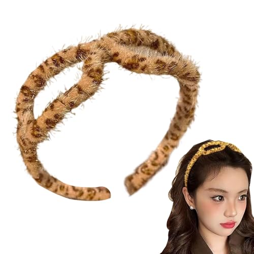Haarband mit Leopardenmuster | Make-up-Band in Brillen-Form | Fashion Leopard Print Hair Hoop für Frauen und Mädchen, Haar-Accessoires von Generic