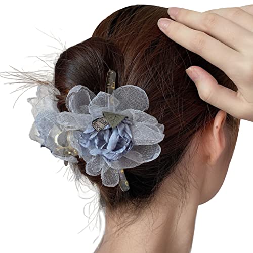 Haarklammer Clips für Frauen Haarschmuck Mesh Blume Haar Klaue Blume Kiefer Clip Blume Haar Klaue Clip Vintage Blume Haarspange von Generic