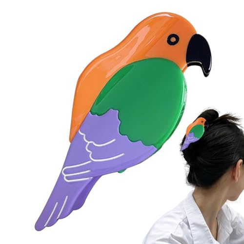 Haarklammer in Papageienform, Acetat-Haarspange, Haarklammer aus Acetat in Papageienform, Bunte papageienförmige Zelluloseacetat-Haarspangen für Erwachsene, Mädchen, Frauen, alle Altersgruppen von Generic