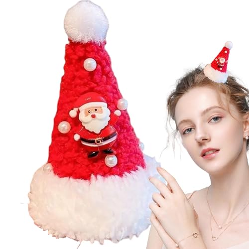 Haarklammer mit Weihnachtsperlen, Weihnachts-Haarklammern, Haarspangen mit glänzender Perle, leichtes Haarformwerkzeug für Themenpartys, Partys mit Freunden von Generic