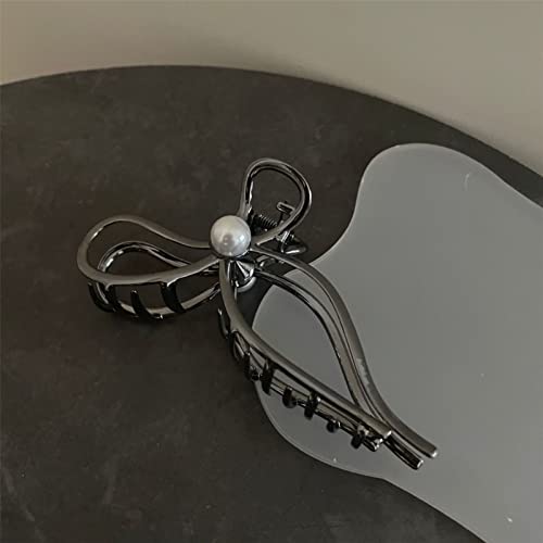 Haarklammern für Dickes Haarklammern für Frauen, Haarklammern, Haarklammer, Haifisch-Clip, Nischen-Greifklammer aus schwarzem Metall, Netz, roter Hinterkopf, große Haifisch-Clip-Haarnadel, 0 von Generic