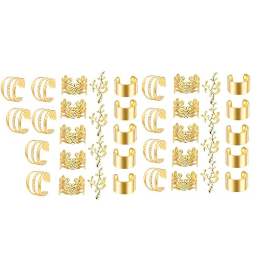 Haarringe für Zöpfe, geflochtener Schmuck für Damen, 40 x Zöpfe, Dreadlock-Schmuck aus Metall, dekorative Haardekoration, eleganter Zopf von Generic