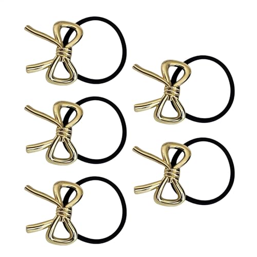 Haarschleifen-Haarbänder – Set mit Haarschleifen | 5 x Pferdeschwanz-Halter im französischen Stil | Pferdeschwanz-Halter aus Metall für Frauen | elegante Haargummis von Generic