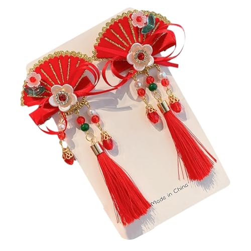 Haarschmuck zum Chinesischen Neujahr,Haarspangen zum Chinesischen Neujahr,Haarspange im chinesischen Stil mit Quasten, Neujahrs-Haarschleife - Chinesische Haaraccessoires, Silvester-Haarspangen für Ge von Generic