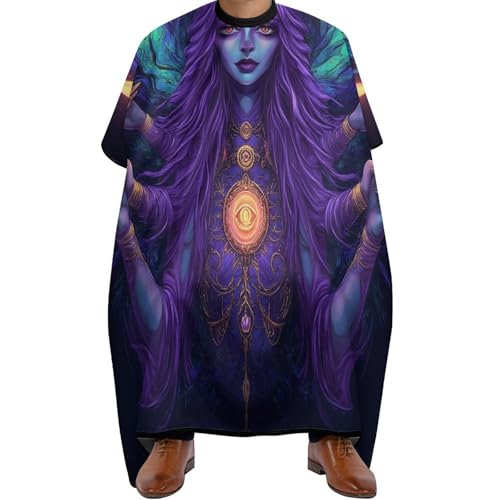 Haarschneide Umhang Abstrakte Trippy Hexenkunst, Polyester Haarschneideumhang Verstellbar Salon Umhang für Frauen Männer 140X168cm von Generic