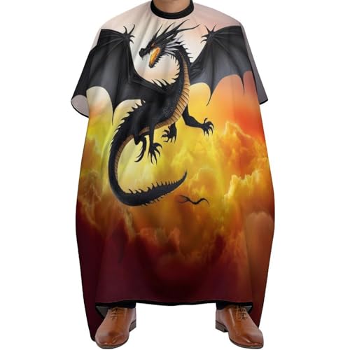 Haarschneide Umhang Feuer Cooler Drache, Wasserdicht Friseurumhang Antistatisch Salon Umhang für Erwachsene Frauen 140X168cm von Generic