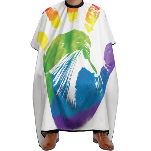 Haarschneide Umhang LGBT-Flaggenhand, Antistatisch Haarschneidemantel Verstellbar Friseurumhang für Männer Haarstyling 140X168cm von Generic