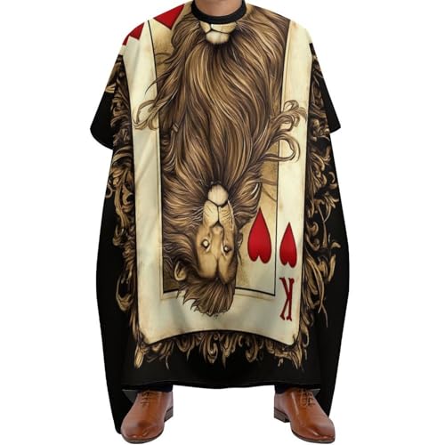 Haarschneide Umhang Lion Spades K, Wasserdicht Friseure Kleid Professionelle Haarschneiden Umhange für Erwachsene Männer 140X168cm von Generic