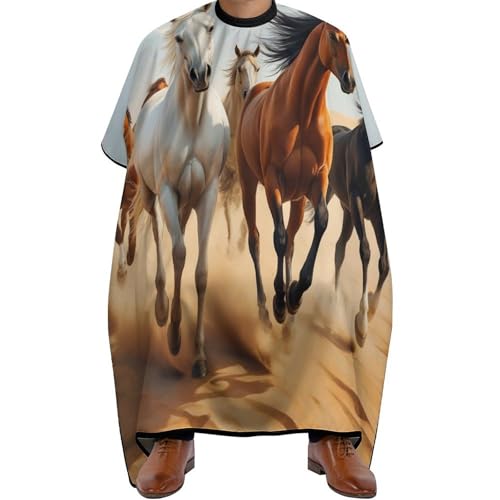 Haarschneide Umhang Pferde Wildtier, Verstellbar Friseurumhang Unisex Haarschneidemantel für Männer Haarstyling 140X168cm von Generic