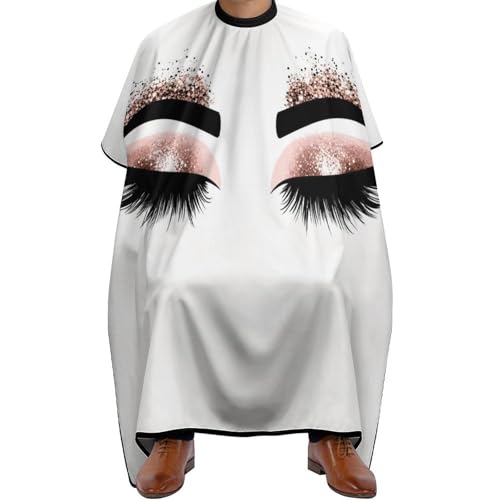 Haarschneide Umhang Roségoldene Augenwimpern, Mode Friseure Kleid Verstellbar Haarschneiden Umhange für Frauen Erwachsene 140X168cm von Generic