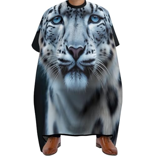 Haarschneide Umhang Schneeleopard, Mode Friseure Kleid Antistatisch Haar Schneideumhang für Männer Haarstyling 140X168cm von Generic