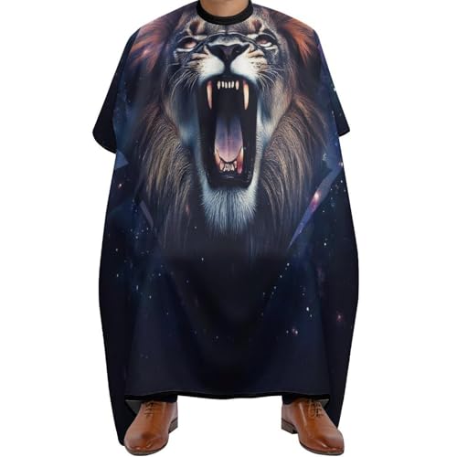 Haarschneide Umhang Weltraumlöwenkunst, Antistatisch Haar Schneideumhang Professionelle Haarschneideumhang für Männer Haarschnitt 140X168cm von Generic