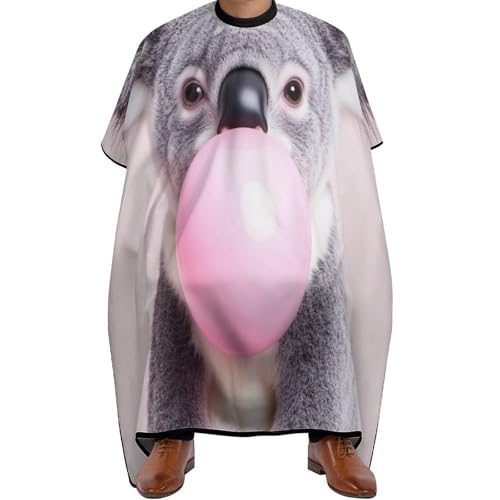 Haarschneidemantel Kaugummi Süßer lustiger Koala, Unisex Friseure Kleid Wasserdicht Haarschneide Umhang für Männer Erwachsene 140X168cm von Generic