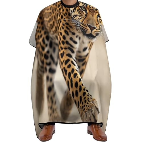Haarschneidemantel Leoparden-Geparden-Kunst, Mode Friseurumhang Antistatisch Haarschneideumhang für Haarstyling Frauen 140X168cm von Generic