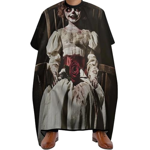 Haarschneidemantel Mädchen Puppe Schwarz, Antistatisch Haarschneideumhang Professionelle Friseurumhang für Frauen Männer 140X168cm von Generic