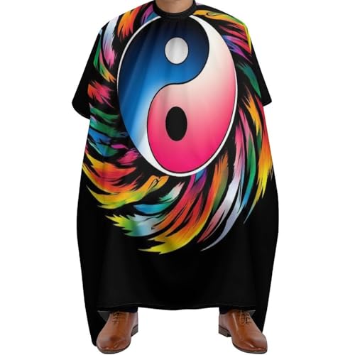 Haarschneidemantel Magische Ying Yan(Yinyang) Kunst, Mode Friseurumhang Verstellbar Haar Schneideumhang für Erwachsene Männer 140X168cm von Generic