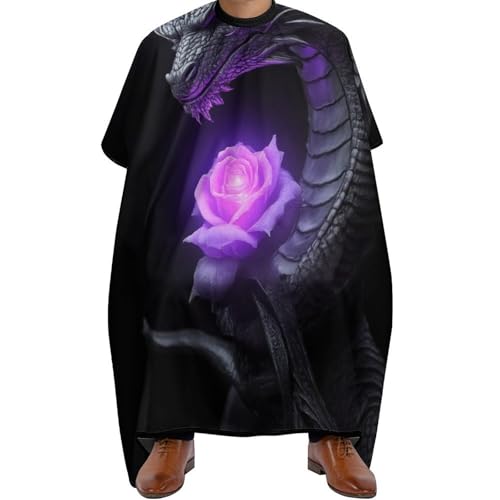 Haarschneiden Umhange Cooler Drache Lila Rose Schwarz, Antistatisch Haarschneidemantel Professionelle Haarschneide Umhang für Haarschnitt Frauen 140X168cm von Generic