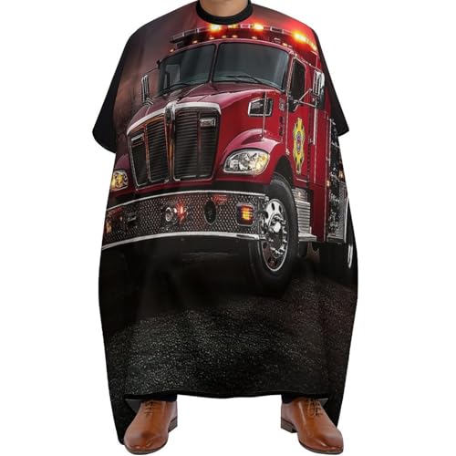 Haarschneiden Umhange Feuerwehrauto, Unisex Haar Schneideumhang Wasserdicht Friseur Umhänge für Männer Haarschnitt 140X168cm von Generic