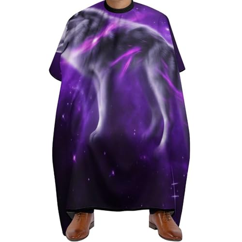 Haarschneiden Umhange Lila Universum Galaxie Weltraum Magie Wolf Kunst, Antistatisch Haarschneideumhang Professionelle Haar Schneideumhang für Frauen Haarstyling 140X168cm von Generic
