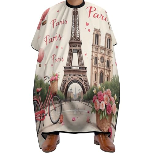 Haarschneiden Umhange Rosa Paris Eiffelturm, Mode Haar Schneideumhang Antistatisch Barber Cape für Männer Haarschneiden 140X168cm von Generic