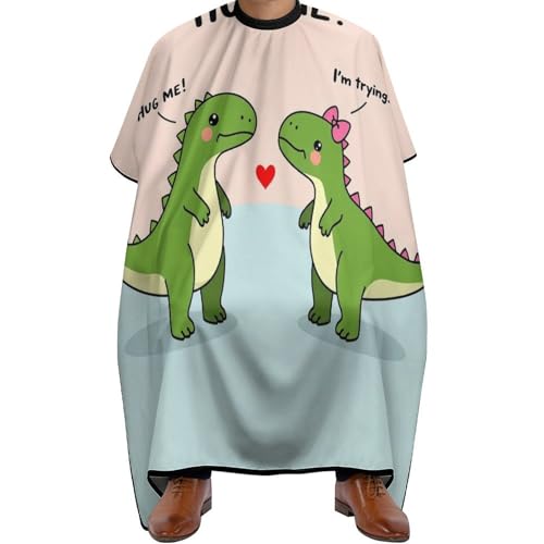 Haarschneiden Umhange Süße Dinosaurier, umarme mich, ich versuche es, Professionelle Haarschneidemantel Verstellbar Salon Umhang für Frauen Haarschnitt 140X168cm von Generic