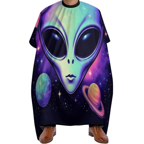 Haarschneideumhang Alien- und UFO-Weltraum-Universum-Kunst, Verstellbar Haarschneidemantel Antistatisch Friseurumhang für Haarschnitt Männer 140X168cm von Generic