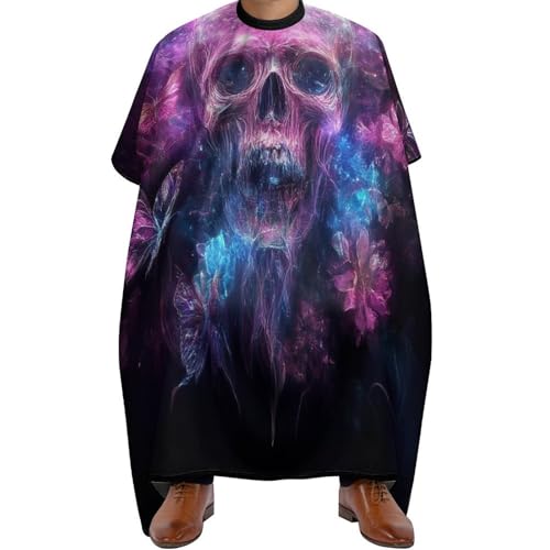 Haarschneideumhang Bunte Schmetterlingsschädelkunst, Antistatisch Friseur Umhänge Professionelle Barber Cape für Frauen Haarstyling 140X168cm von Generic