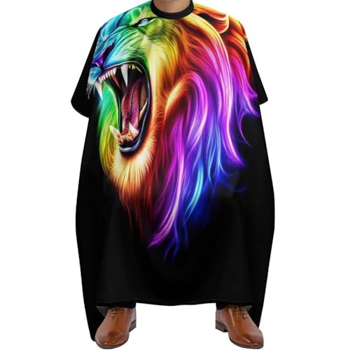 Haarschneideumhang Coole Löwen-bunte Feuerkunst, Antistatisch Haarschneide Umhang Professionelle Haar Schneideumhang für Haarschneiden Männer 140X168cm von Generic