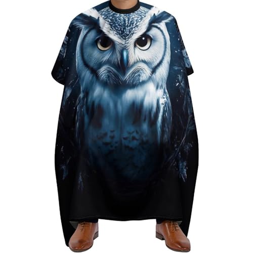 Haarschneideumhang Schöne Eulenkunst, Professionelle Haarschneide Umhang Unisex Haar Schneideumhang für Frauen Haarschnitt 140X168cm von Generic