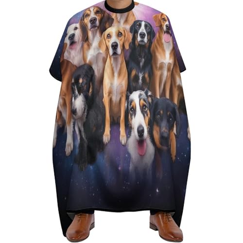 Haarschneideumhang Süßer Galaxie-Hund, Antistatisch Friseurumhang Professionelle Haar Schneideumhang für Männer Haarschnitt 140X168cm von Generic