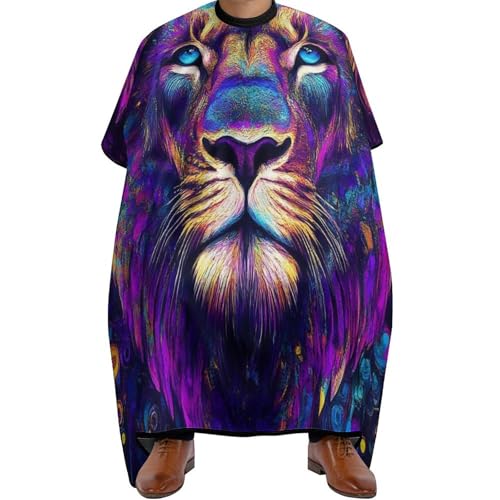 Haarschneideumhang Trippy Animal King Coole Löwenkunst, Antistatisch Friseur Umhänge Verstellbar Haar Schneideumhang für Frauen Männer 140X168cm von Generic