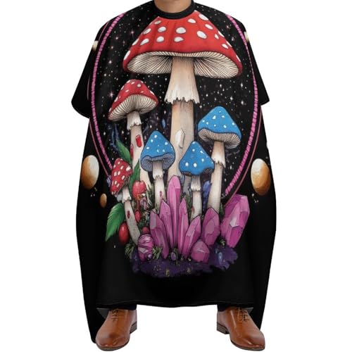 Haarschneideumhang Zauberpilz-Trip, Verstellbar Haarschneide Umhang Antistatisch Haarschneidemantel für Frauen Männer 140X168cm von Generic