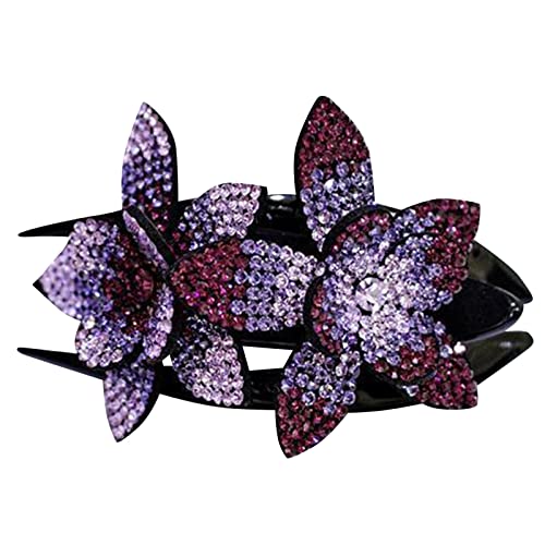 Haarspange Blumen Rhineau Blumen-Entenschnabel-Clip, groß, koreanische Version, elegante Damen, elegant, Schwalbenschwanz-Clip, Haarnadel-Zubehör, Haarclips Haargreifer Haar Accessoire Haarschmuck von Generic