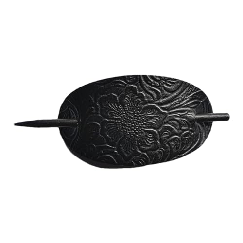 Haarspange mit Stab - Haarspange aus Kunstleder | Haarklammern Stick Haarspange für Haare Pferdeschwanz Haarnadel für lange Haare für Damen von Generic