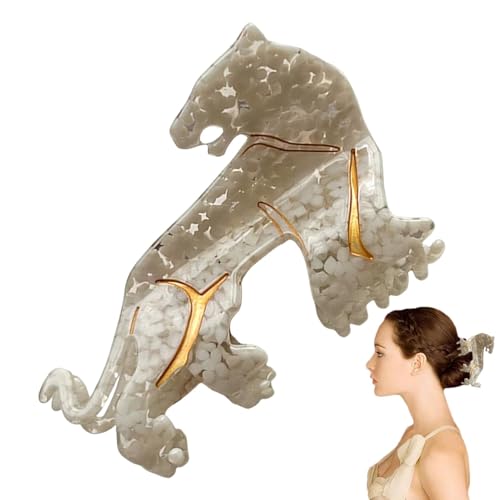 Haarspangen Damen, Leoparden-Klauenclip,Mittlere Haarspange in Leopardenform | Rutschfeste Haarspange, Haardekoration, modischer Haarnadel-Kopfschmuck für dickes, lockiges oder glattes Haar von Generic