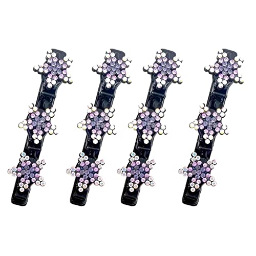 Haarspangen mit Entenschnabel, 4 Stück, Strass, Sterne mit fünf Spitzen, lange Haarspangen mit Entenschnabel, Haarspangen aus Strass für Frauen, Styling Sectioning von Generic