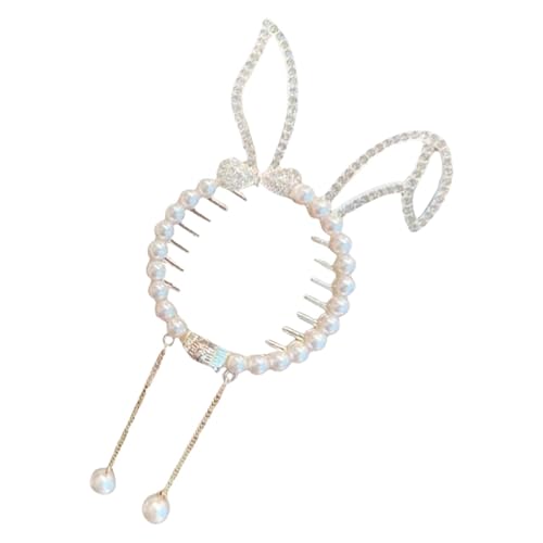 Haarspangen mit Perlen aus Strass, lange Pompons | Haar-Accessoires, Haarspangen aus Perlen für Pferdeschwanz, für Mädchen und Frauen von Generic