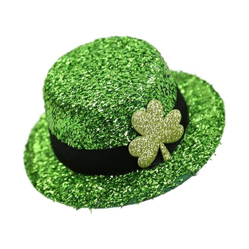 -Haarspangen mit St. Patrick's Day Hut | Grüne Haarspange mit Glitzer zum St. Patrick's Day – Partyzubehör von Generic