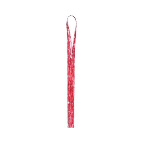 Haarteil Blond Haarverlängerung, gefärbtes Haar, Glitzer-Extensions-Set, Feen-Haarverlängerungs-Zubehör für Frauen und Mädchen, Weihnachtsparty 70 Cm Echthaar Extensions (Red, One Size) von Generic