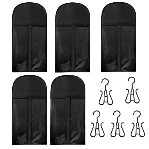 Haarverlängerungshalter-Tasche – Haarverlängerungsaufhänger | Perücken-Aufbewahrungstasche mit Aufhänger | 5-teiliges staubdichtes Perücken-Organizer-Set | transparentes Vlies-Perücken-Reiseetui | Haarverlängerungshalter-Tasche – Haarverlängerungsaufhänger | Perücken-Aufbewahrungstasche mit Aufhänger | 5-teiliges staubdichtes Perücken-Organizer-Set | transparentes Vlies-Perücken-Reiseetui | von Generic