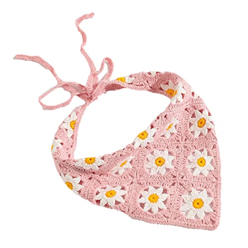 Häkelhaar Bandana Kopftuch - Frauen Häkelhaar Bandana - Boho Kopf Halstuch Elegant Spitze Halstuch Mode Accessoire von Generic