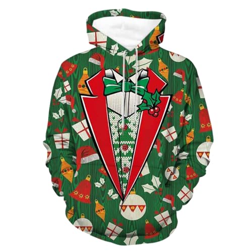 Hässliche Weihnachtspullover Herren Lustig Christmas Sweater Ugly Weihnachtspullover+Herren Funny Witzige Weihnachten Pullover Xmas Weihnachts Pullis Hässlicher Hoodie Pullover Weihnachten Pullover von Generic