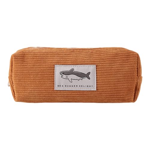 Hai-Federmäppchen, niedliches Federmäppchen | Haifisch-Cord-Schreibwarenetui – Mehrzweck-Federmäppchen, tragbare Haustier-Stifttasche für Reisen, Arbeit, Schule, hellbraun, Fare riferimento alla von Generic
