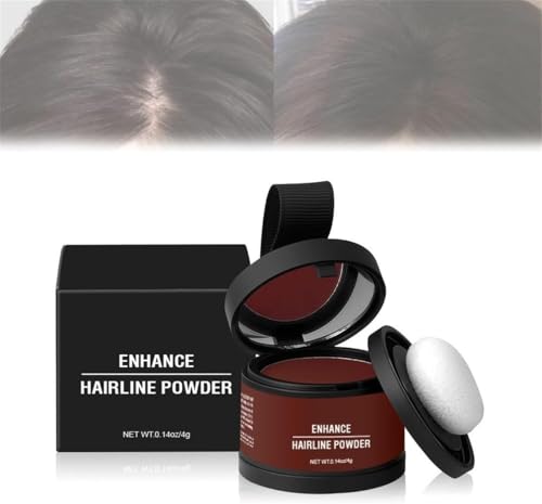 Hairline Powder for Women & Men-Magic Root Cover Up, Hair Shadow, Hairs Rich Shading Powders with Mirror & Cushion, Conceals Bald Spot, Waterproof Enhance Hairline Powder (#04 Dark Auburn) von Generic