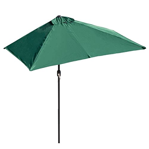 Halber Sonnenschirm Rechteckig Klein Balkonschirm 200/250CM, Wasserdicht Sonnenschutz Halbschirm Kurbelschirm, Grün, Weiß, Rot, Braun (Color : Green umbrella, 68x45x23cm : 200x100cm) von Generic